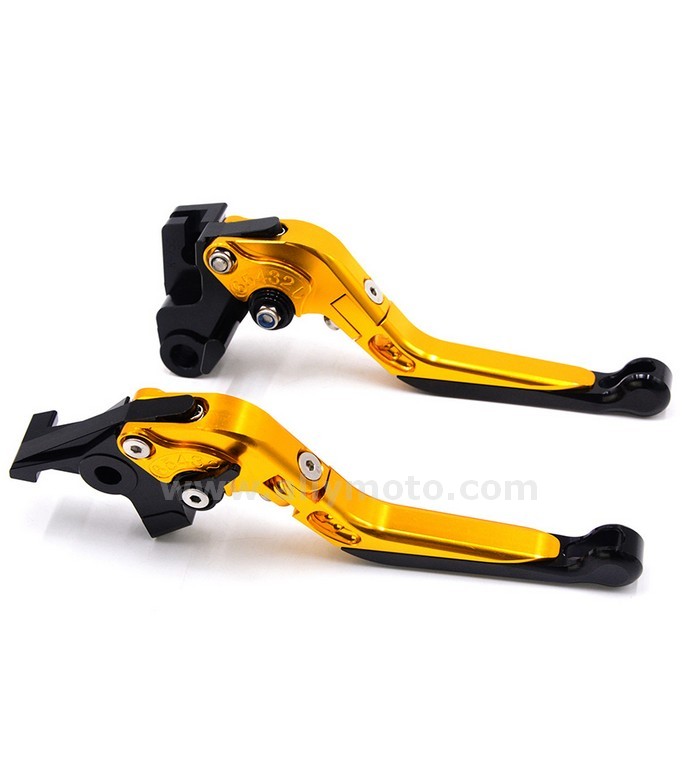 007 Gold Motorcycle CNC Adjustable Folding Extending Brake Clutch Levers Black For Honda CBR650F CB650F 2014 2015